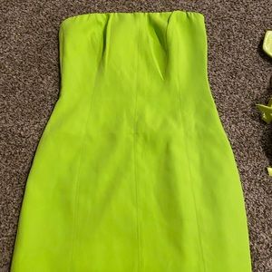 MESHKI strapless lime green dress size XS